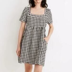 Madewell Black and White Gingham Mini Dress